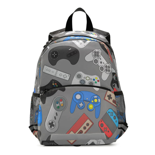 Gamepad Weapon Preschool Backpacks,Kids Casual Travel Bookbag with Leash,Cute Toddler Backpacks for Boys and Girls