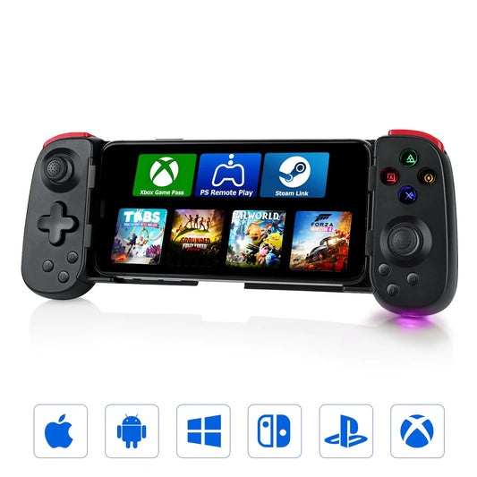 Universal Bluetooth Gaming Controller for Smartphones - Compatible with Xbox/PS/Switch/PC